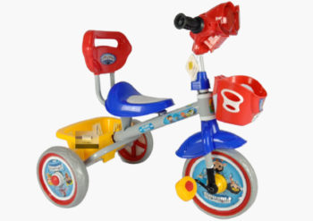 Sepeda Roda Tiga Family Kepala Capung, Sepeda Dilengkapi Musik, Sepeda Model Capung, Merah