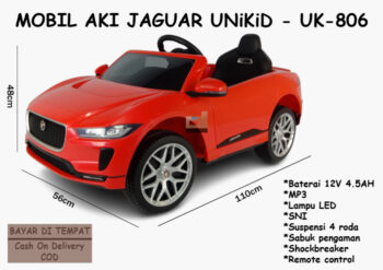 Anekadoo - Toko Mainan Mobil Aki Jaguar I-PACE UNiKiD UK-806 – 110 x 56 x 48 Cm, Merah di kota Probolinggo