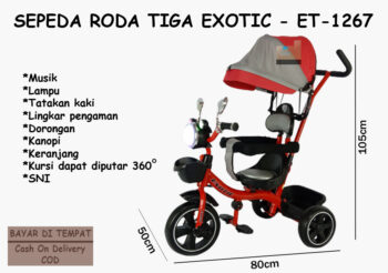 Anekadoo.com - Website official Sepeda Roda Tiga Exotic ET-1267 Anekadoo