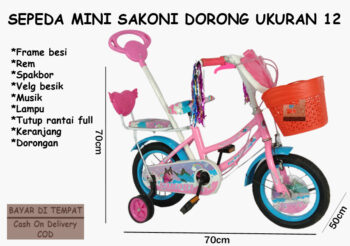 Anekadoo.com - Website official Sepeda Mini Sakoni Honarch Butterfly Dorongan Ukuran 12 Anekadoo