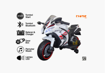 Anekadoo - Toko Mainan motor aki EMT-2245 putih di Kota Probolinggo