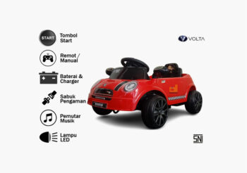 Anekadoo - Toko mainan mobil aki mini cooper mini 5011 merah di Kota Probolinggo