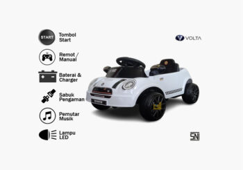 Anekadoo - Toko mainan mobil aki mini cooper mini 5011 putih di Kota Probolinggo
