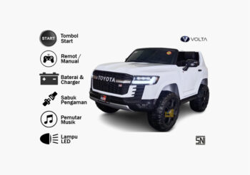 mobil aki land cruiser 5077 eva, putih