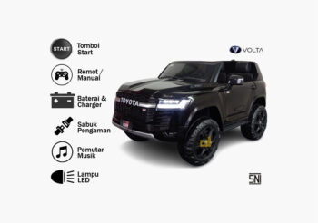mobil aki land cruiser 5077, hitam
