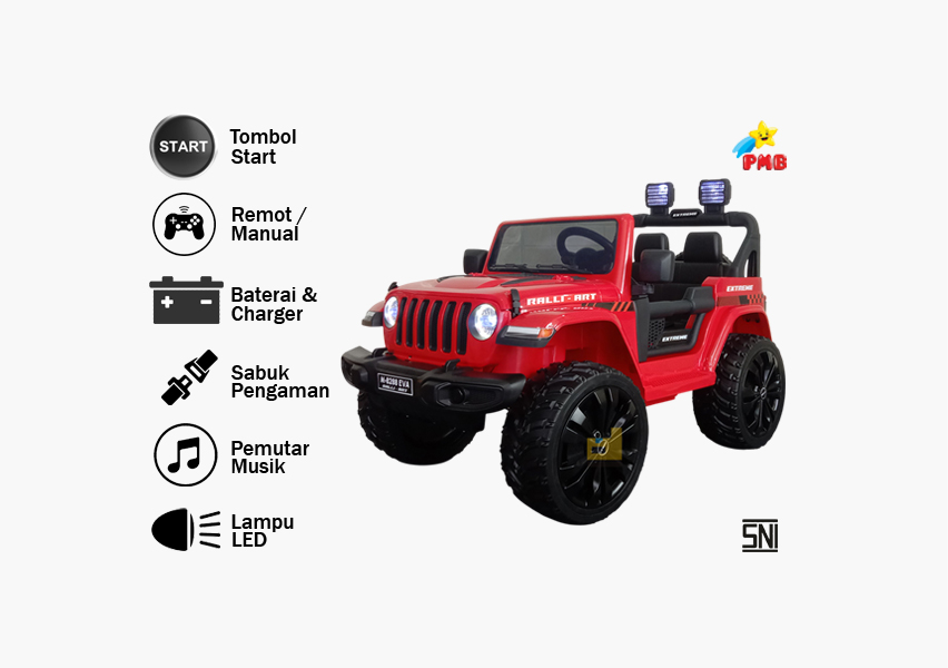 Anekadoo - Toko mainan mobil aki m-8288b merah di Kota Probolinggo
