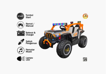 Anekadoo - Toko mainan mobil aki pj-8627 abu orange di Kota Probolinggo