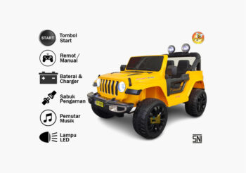 mobil aki jeep pj-8601, kuning