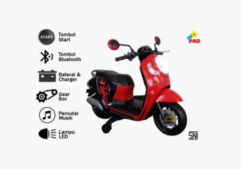 Anekadoo - Toko Mainan motor aki scoopy m-999 merah di Kota Probolinggo