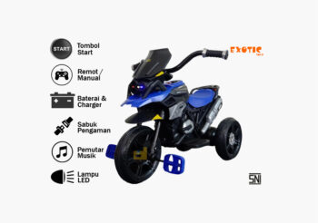 Anekadoo - Toko Mainan motor aki mini harley 2214 biru di Kota Probolinggo