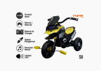 Anekadoo - Toko Mainan motor aki mini harley 2214 kuning di Kota Probolinggo