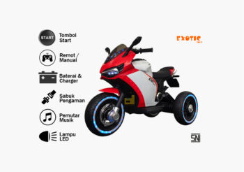 Anekadoo - Toko Mainan motor aki emt 2203 merah di Kota Probolinggo