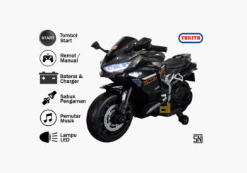 motor aki ninja zx-25r, hitam