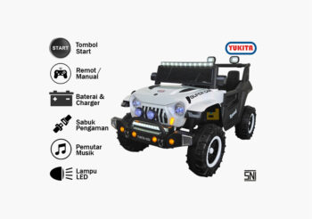 Anekadoo - Toko Mainan mobil aki yukita 1630 putih di Kota Probolinggo