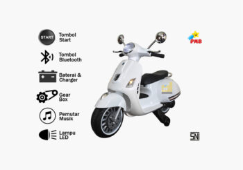Anekadoo - Toko Mainan motor aki vespa m-288 putih di Kota Probolinggo